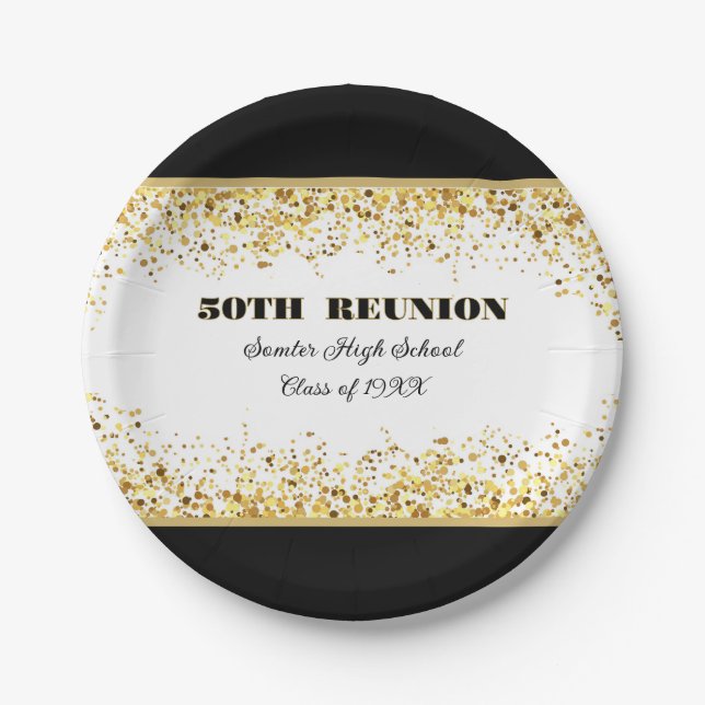 Assiettes En Carton Party! 50th Class Reunion custom  (Devant)