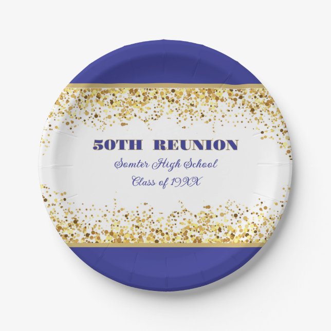Assiettes En Carton Party! 50th Class Reunion custom  (Devant)