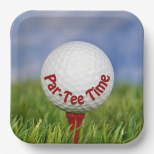 Assiettes En Carton Party Golf Ball sur Red Tee