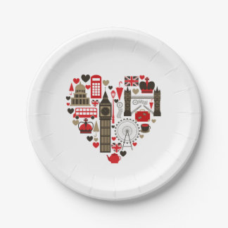 Assiettes En Carton Party Plate Love Londres