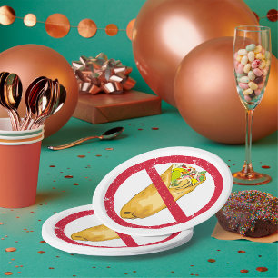 Assiettes En Carton Pas de burritos autorisés Signer Interdiction alim