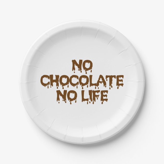 ASSIETTES EN CARTON PAS DE CHOCOLAT PAS DE VIE (Devant)