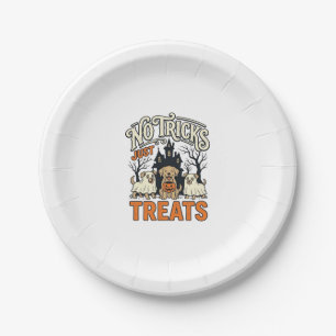 Assiettes En Carton Pas de tours juste des friandises Halloween Chien