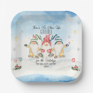 Assiettes En Carton Pas d'endroit comme Gnome pour les vacances
