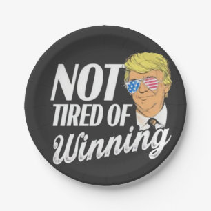 Assiettes En Carton Pas fatigué de gagner Trump Maga Jour de l'inaugur
