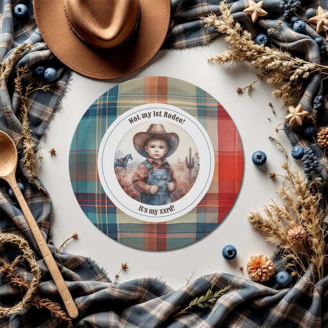 Assiettes En Carton Pas mon premier Rodeo Cowboy Occidental Anniversai (Not My First Rodeo Cowboy Western Birthday Paper Plates)