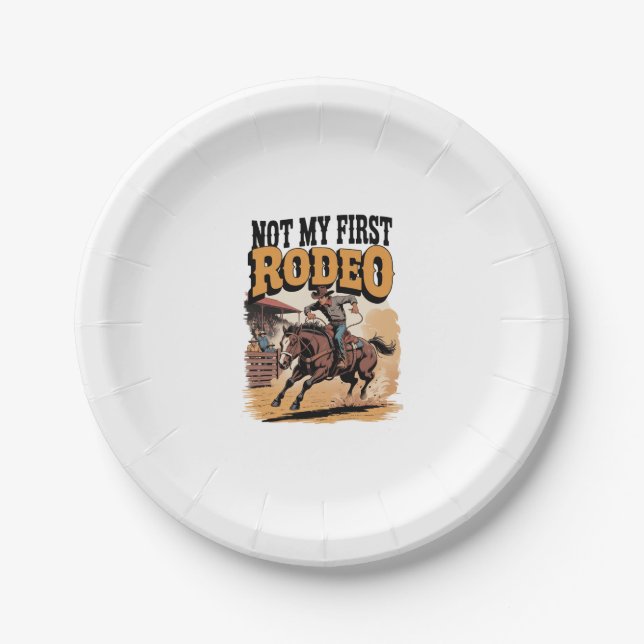 Assiettes En Carton Pas mon premier Rodeo Horse pays Western (Devant)
