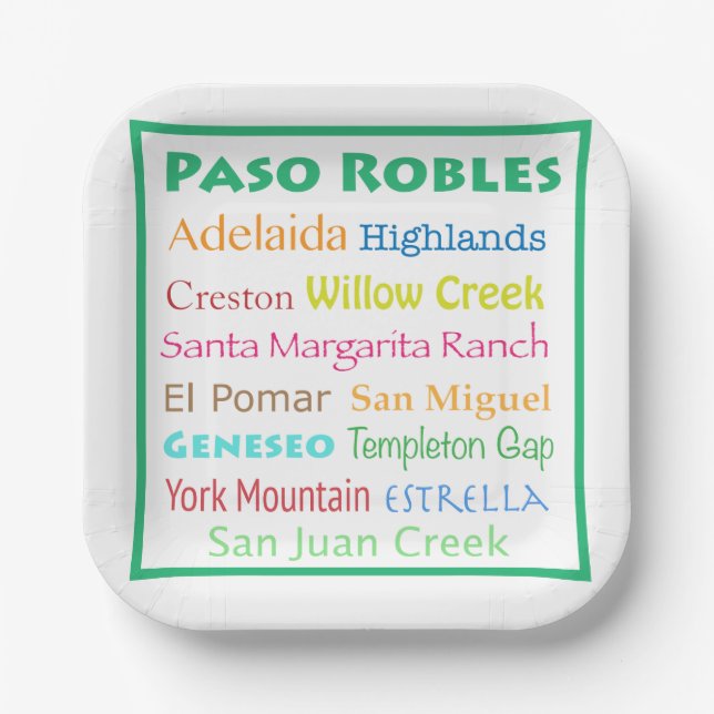 Assiettes En Carton Paso Robles Coloré  (Recto)