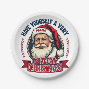 Assiettes En Carton Passez un très Maga Noël Trump a gagné