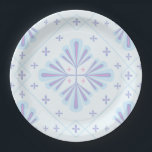 Assiettes En Carton Pastel Blue Geometric Floral Repeat Pattern<br><div class="desc">Flower Petals Repeat Pattern</div>