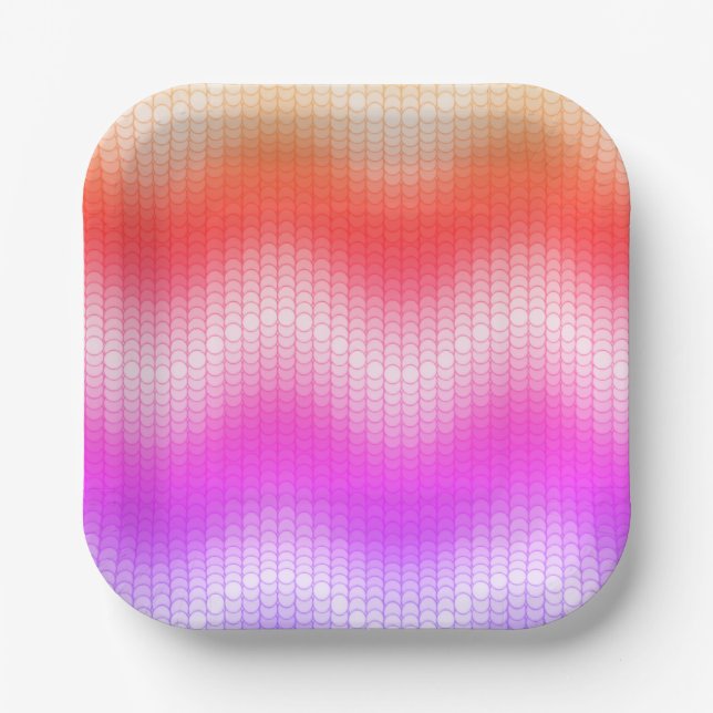 Assiettes En Carton Pastel Chevron (Recto)