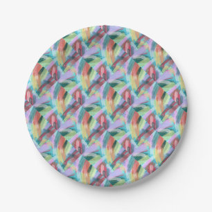 Assiettes En Carton Pastel d'Art Abstrait
