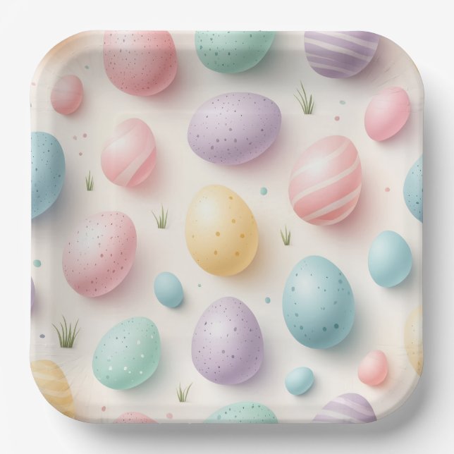 Assiettes En Carton Pastel Egg Spring Celebration Plates (Recto)
