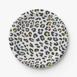 Assiettes En Carton Pastel Leopard Spot Motif