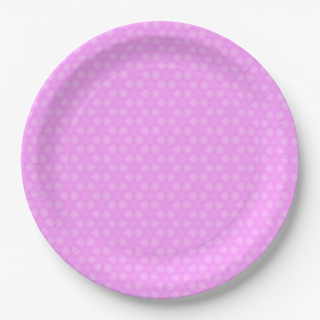 Assiettes En Carton Pastel Lilac Purple White Star Motif répétitif (Devant)
