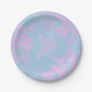 Assiettes En Carton Pastel Marbré