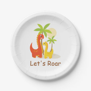 Assiettes En Carton Pastel Mint Green Faisons la fête des dinosaures