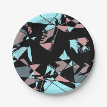 Pastel noir bleu rose gris abstrait