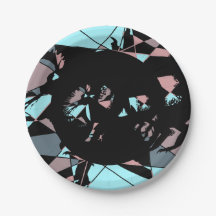 Pastel noir bleu rose gris abstrait
