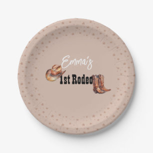 Assiettes En Carton Pastel Pink Rodeo Western Cowgirl 1er anniversaire
