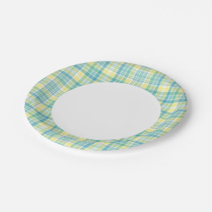 Assiettes En Carton Pastel Plaid