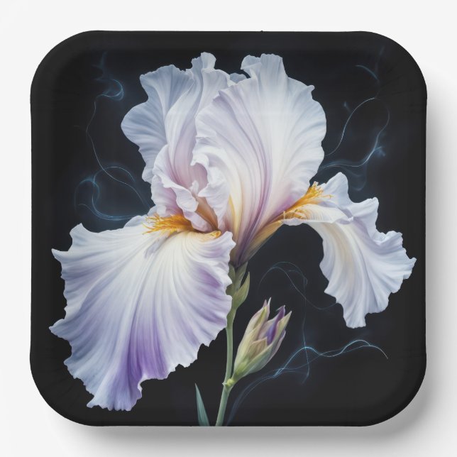 Assiettes En Carton Pastel Purple Iris Blossom (Recto)
