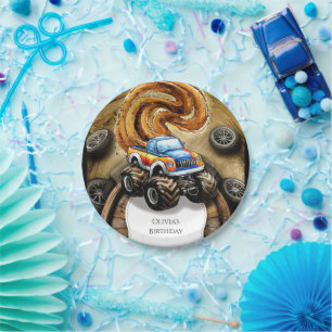 Assiettes En Carton Pastel Track Monster Truck Anniversaire