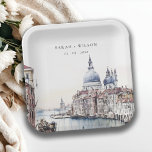 Assiettes En Carton Pastel Venice Italie Canaux Aquarelle Mariage<br><div class="desc">Si vous avez besoin d'une plus grande personnalisation,  n'hésitez pas à m'envoyer un email sur yellowfebstudio@gmail.com. ou un message via Zazzle.</div>