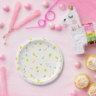 Assiettes En Carton Pastels Colorés Confetti Dots Oh Quel Vacances Amu