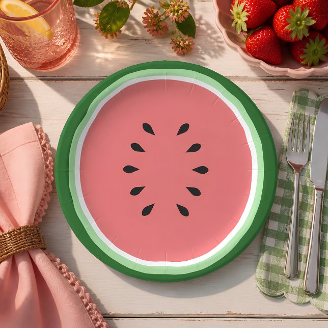Assiettes En Carton Pastèque (Créateur téléchargé)