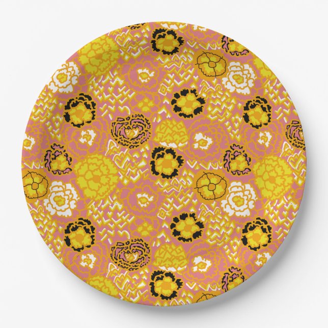 Assiettes En Carton Pastèque Citron Or (Devant)
