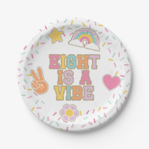 Assiettes En Carton Patch Preppy Eight est une Vibe 8e Anniversaire