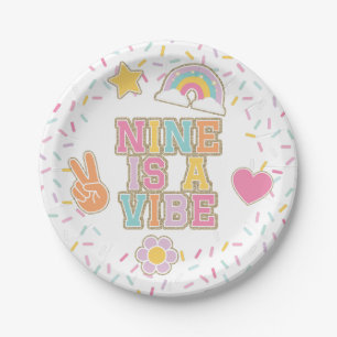 Assiettes En Carton Patch Preppy Nine est une Vibe 9e Anniversaire