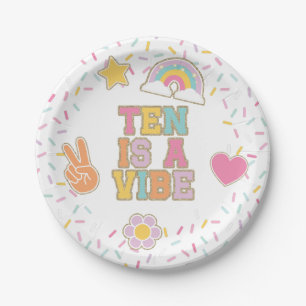 Assiettes En Carton Patch Preppy Ten est une Vibe 10e Anniversaire