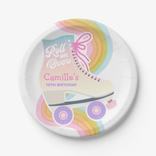 Assiettes En Carton Patinage à roulettes fête d'anniversaire