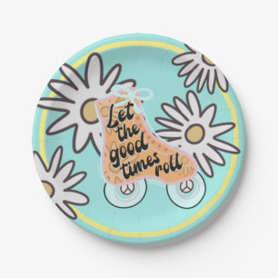 Assiettes En Carton Patinage à roulettes fête d'anniversaire