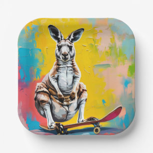 Assiettes En Carton Patinage de Kangaroo