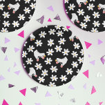 Assiettes En Carton Patinage Floral Noir Et Rose Anniversaire<br><div class="desc">Cool moderne pastel noir et blanc et rose marguerites d'été et blanc rétro roller quad skates avec roues roses design pour patin à roulettes femme, fille. Patins à roulettes amovibles design motif sur décoration maison, tasses, papier d'emballage, etc. Roller skates art illustration design cadeau pour fille, petite-fille, derby fille, roller...</div>