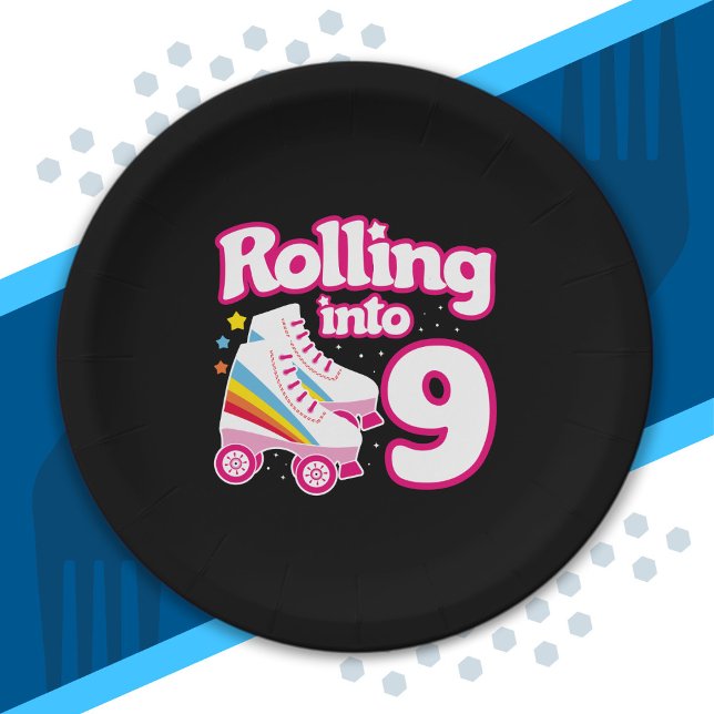 Assiettes En Carton Patinage pour enfants - 9e anniversaire - Patinage (Créateur téléchargé)