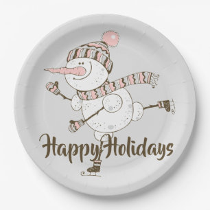 Assiettes En Carton Patinage sur glace de Whimsical