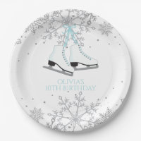 Patinage sur glace Flocons de neige Bleu Argent Or