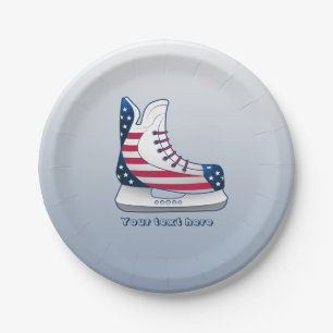 Assiettes En Carton Patins de hockey USA