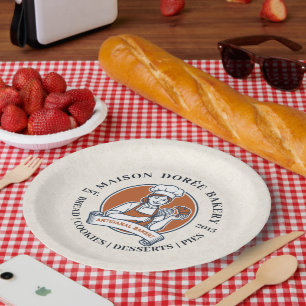 Assiettes En Carton Pâtissier Boulangerie Magasin Dessert Sucreries Gâ