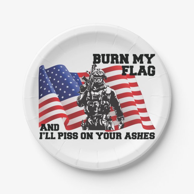 Assiettes En Carton Patriote américain (Devant)