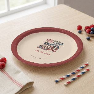 Assiettes En Carton Patriotique 4 juillet Rouge Blanc Bleu 250 Papillo