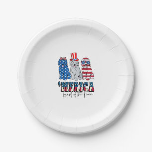 Assiettes En Carton Patriotique Goldendoodle Chien 4 juillet Amérique