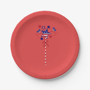 Assiettes En Carton Patriotique Juillet 4 Rouge