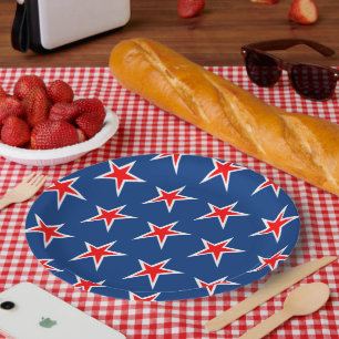 Assiettes En Carton Patriotique Stars Papier serviettes