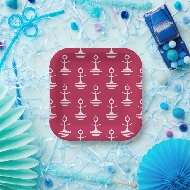 Assiettes En Carton Pattern d'Anchor moderne (Fête)