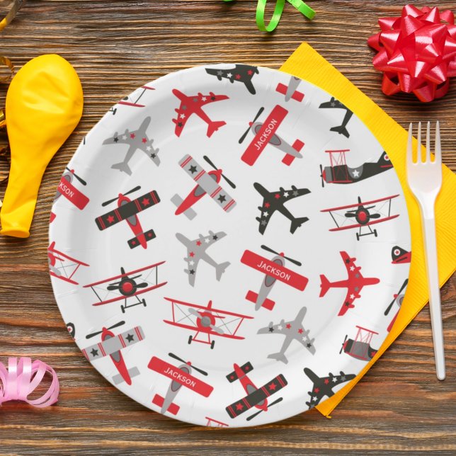 Assiettes En Carton Pattern Red and Black WWII (Créateur téléchargé)